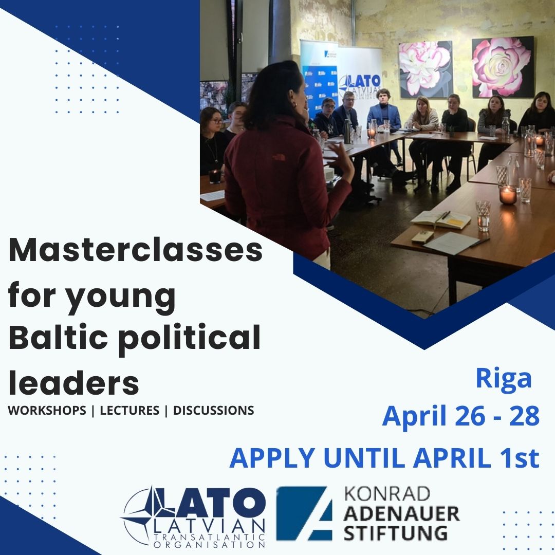 Apply for masterclasses for young Baltic political leaders